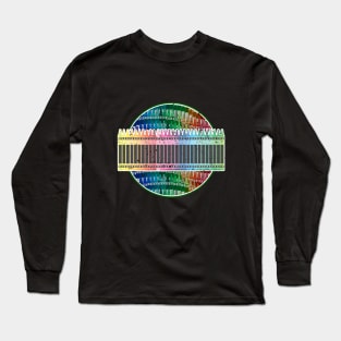 The Multi Color Crayon Circle Design Long Sleeve T-Shirt